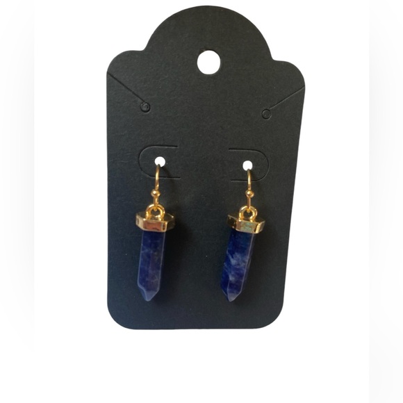 New! Sodalite Crystal Chakra Earrings - Picture 2 of 11